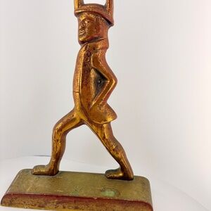 Vintage Williamsburg Solid Brass Hessian Bookend/Door Stop -